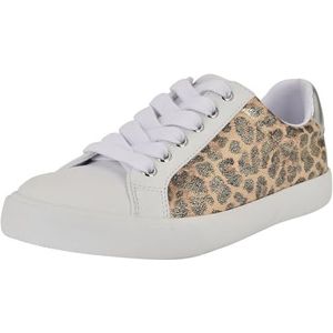 NINE WEST Layna Sneakers voor dames, Gold Shimmer Leopard Multi 710, 37 EU