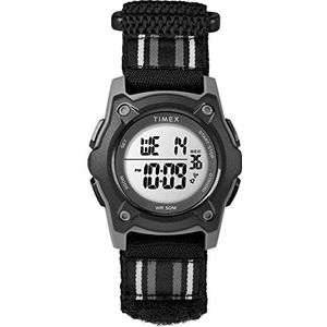 Timex Kids Time Machines Digitaal 35mm Dubbellaags Nylon Band Horloge, Zwart, Modern
