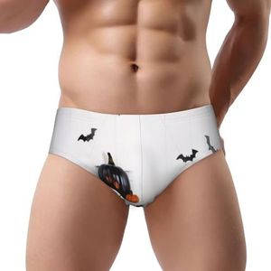 ELSMZXZD Heren slips ondergoed Happy Halloween - rekbare driehoek slip voor heren, zacht, comfortabel en ademend, 3d, S