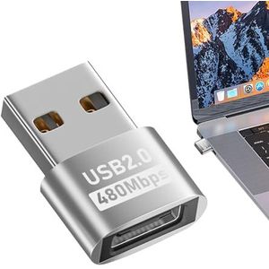 Nbhuiakl USB C-aansluiting met Stekker, 480 Mbps, 2.0 Datasnelheden, Aluminium Behuizing voor Mobiele Telefoon, Sticks, Tablet, Hub
