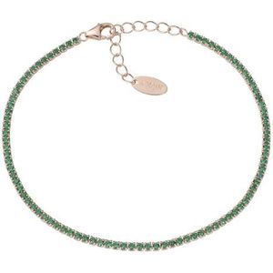 Women's Tennis Bracelet 925 Silver Amen rosé with green zircons BT1RVE17