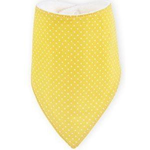 KraftKids driehoekig sjaal in vele moderne patronen en mooie kleuren naar keuze, driehoekige sjaal voor halsomtrek 34 cm, kinderhalsdoek met fleece binnenvoering weiße Punkte auf Gelb