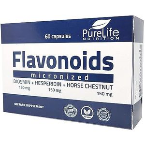 Flavonoïds- flavonoïden gemicroniseerd diosmin 150 mg hesperidine 150 mg paardenkastanje 150 mg GMP certificaat veganistisch, glutenvrij, aambeien, doorbloeding van de benen, gezond, aders en