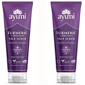 Ayumi Turmeric & Bergamot Face Scrub. Vegan, Cruelty-Free, Dermatologically-Tested, 2 x 125ml