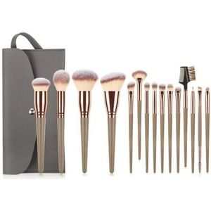 Nylon make-upborstelset, kunstzinnige kwasten, Kabuki-poederborstel, oogschaduw, Stippling Borstel Premium Synthetische Make-up Borstel Set Voor Contouring Concealer Foundation Poeder