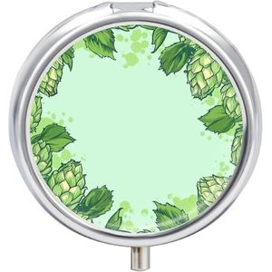 Lichtgroene Bloem Pillendoos Ronde Draagbare Pil Organizer Waterdichte Dagelijkse Vitamine Houder Dozen Creatieve 3 Compartiment Geneeskunde Pil Case voor Portemonnee Of Pocket