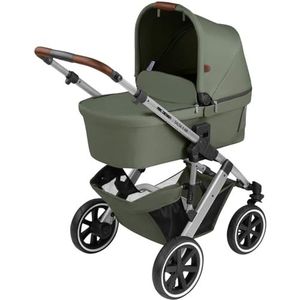 ABC Design 2 in 1 kinderwagen Salsa 4 Air – combi-kinderwagen voor pasgeborenen en baby's – incl. sportzitje buggy & babykuip – wielvering & luchtbanden – kleur: olijf