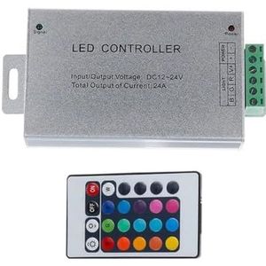 DC12V ~ 24V RGB LED-controller met 20 28 44 toetsen RF-afstandsbediening 24A 288W geschikt voor SMD5050/3528 RGB LED-lichtstrips (kleur: 24 toetsen IR)