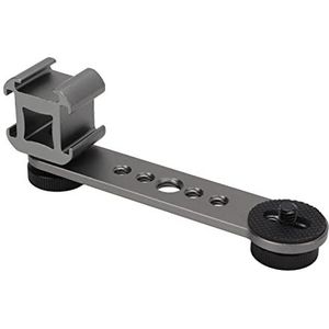Triple Cold Shoe Extension Bracket Aluminium Microfoon Stand Mount voor Fotografie Vlogs Interviews Live Streaming (Donkergrijs)