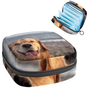 Opbergtas voor maandverband, menstruatiecup zakje, menstruatiezak, organizer voor vrouwelijke pads, tampons, hondenpatroon