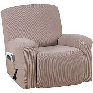 1-delige stretchrecliner deksel, met elastische bodem slipcover, jacquard sofa meubels cover stoel cover beschermer wasbaar meubels beschermer Hoezensets(Color:Khaki)