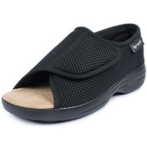 Aerosoft Reha-sandaal Stretch 14 voor dames en heren, klittenbandsluiting, breedte G-H, antislip, zwart, 37 EU