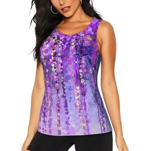 Jkkghll Bloemen Boom Print Zomer Atletische Gym Activiteit Tank Tops Running Wandelen Casual Wear Blijf Koel Droog, Zwart, S