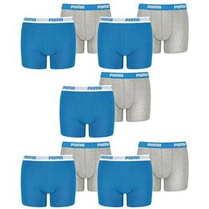 PUMA 10 stuks boxershorts voor jongens en kinderen, 417, blauw/grijs,