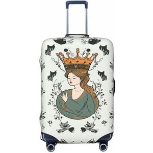 NONHAI Reizen Bagage Cover Koffer Protector Meisje dragen kroon Elastische Wasbare Stretch Koffer Protector Anti-Kras Reizen Koffer Cover Fit 18-32 Inch Bagage, Zwart, X-Large