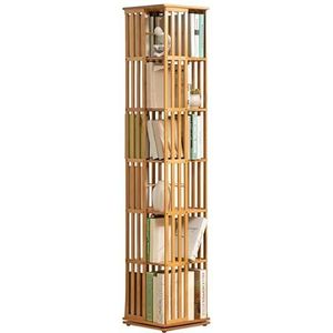 Boekenkast 6-laags hoge boekenplank 360 ° draaibaar opbergrek Hoekboekenkast Vloerstaande open boekenplanken for kamer Slaapkamer