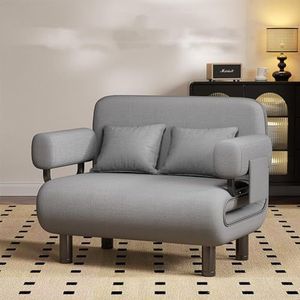 Slaapstoel slaapbank, 3-in-1 converteerbare futonstoel multifunctionele bank met verstelbare rugleuning voor woonkamer appartement kantoor, eenvoudige montage grijs(Color:Grey,Size:107cm/42inch)