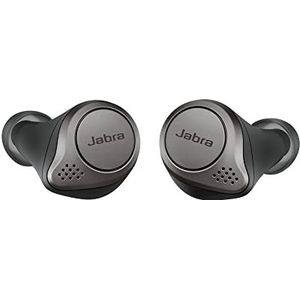 Jabra Elite 75t - Geschikt voor draadloos opladen - In-ear Bluetooth-hoofdtelefoon met actieve ruisonderdrukking en lange batterijduur voor echte draadloze gesprekken en muziek - titaniumzwart