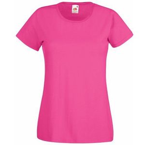 Fruit of The Loom Valueweight Lady-Fit T-shirt voor dames, Fuchsia, XL
