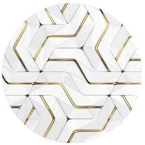 DEQORI Rond wandbehang, zelfklevend, diameter 120 cm, hoogglanspatroon van textiel, afneembaar, decoratief en vormvast, voor woonkamer, kantoor, hal of kinderkamer