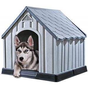 Dieren, Hondenhok Grijs 92x87x91 cm Plastic, Huisdierbenodigdheden, Huisdierbenodigdheden, Hondenbenodigdheden, Hondenhokken