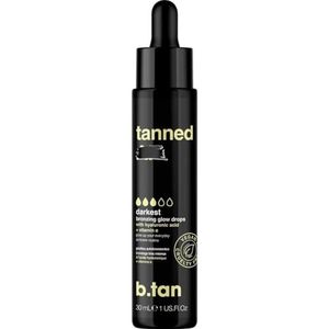 b.tan Donkere zelfbruinende druppels voor gezicht en lichaam | Get Tanned - Geleidelijke Fake Tan Bronzing Glow Serum Drop, doordrenkt met hydraterende huidverzorging, hyaluronzuur, mannen en vrouwen