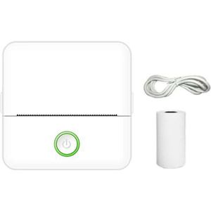 Thermisch Printer Draagbare Mini Thermische Printer Inktloze Bluetooth Draadloze Mini Pocket Printer Mobiele Telefoon Foto Label Printers Duidelijk Snel(White Style A)