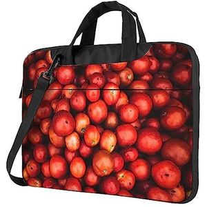 Rode Ronde Vruchten Gedrukt Laptop Mouw Notebook Draagtas Computer Tas Business Aktetas 14 inch