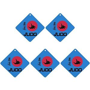 Japan Judo Vlag Auto Luchtverfrisser Opknoping Auto Aromatherapie Tabletten Hanger Charms Voor Vrouwen Mannen Gift Ruit