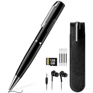 Digitaal dicteerapparaat, 128 GB, 1536 uur opname, opname met één klik, 360° surround geluid, draagbaar