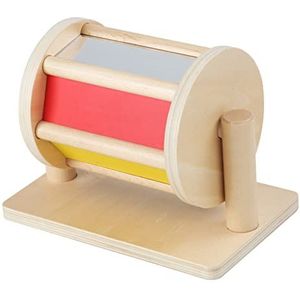 FOUNCY Regenboog babyroller Houten babyroller met spiegel, Montessori speelgoed draaiende trommel, rollende rammelaar voor baby's van 6-12 maanden jongens en meisjes 1 jaar oud babycadeau