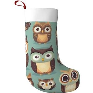RRSZCC Dier Cartoon Uilen Leuke Print Kerst Kousen Xmas Kousen Manchet Kousen Voor Trappen Open haard Opknoping Xmas Home Decor