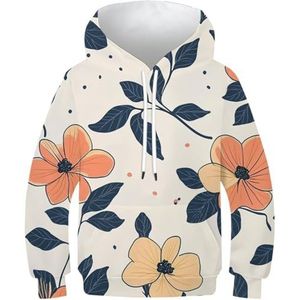 RNDKAUUIE Bloemen Patroon Hoodie 3D Kleding Voor Kinderen Kid Pullover Bloemen En Planten Sweatshirts Lange Mouw, Stijl-15, 12-14 jaar