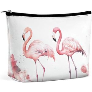 NKJJSTES Grote Capaciteit Kosmetische Zak Waterdichte Cosmetische Organisator Cartoon Blauwe Paddestoel Cosmetische Accessoires Organizer voor Vrouwen/meisje, Flamingo's, Eén maat