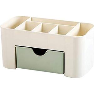 T- Make-up Jewelry Beauty Organizer, cosmetica-organizer, make-up-opbergdoos, meerlaagse lade, voor het aanbrengen van make-up-kwasten, lipsticks, paletten, nagellak, voor badkamer, slaapkamer, bureau (groen)