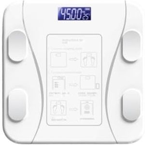 Weegschaal Digitale Weegschaal Menselijke Gezondheidsanalysator Badkamerweegschaal Multifunctioneel Personenweegschaal(White)
