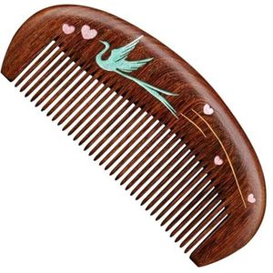 Houten kam, houten met brede tanden, for krullen, 13,5 cm Chinese stijl bruine groene pruim creatieve natuurlijke