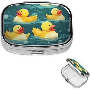 Pillendoos met 2 vakken, kleine pillendoos voor handtas en tas, rubberen reispillendoos, mooie medicijnorganizer voor vitaminen, visolie