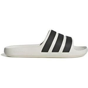 adidas - ADILETTE FLOW SLIDES - Off White/Core Black - Synthetisch Materiaal
