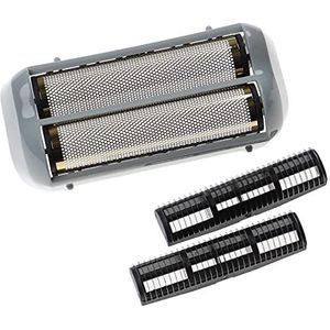 vhbw 1x scheerhoofd, 2x mes compatibel met Andis ProFoil Lithium, ProFoil Lithium Plus (17170A/17205A) Scheermes, Scheerapparaat, Trimmer Zwart Grijs