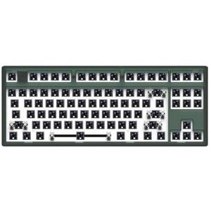QPSJXN MK870 Mechanisch Toetsenbord DRIE Mode Wireless Hot Swap RGB aanpasbare Full-Toetsenbord-Accessoires (Bedraad Emerald)