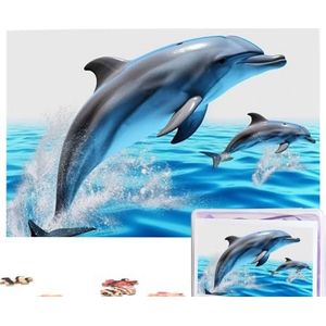 Unieke 3D dieren dolfijn puzzels gepersonaliseerde puzzel 1000 stukjes legpuzzels van foto's foto puzzel voor volwassenen familie (74,9 cm x 50 cm)