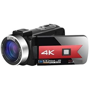 Videocamera, 4K-camcorder Live streaming Webcam 56MP digitale camera's for fotografie Nachtzicht Vlog-videorecorder(128G SD Card,Blue)
