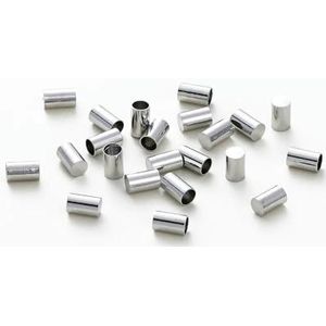 30 stuks 3-5 mm 14K/18K vergulde messing kwastjes lederen koord eindknijpkappen kralen eindpuntkap voor doe-het-zelf sieraden maken accessoires-platina-5 x 6,5 mm