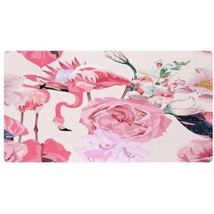 VAPOKF Roze flamingo bloem jungle keuken mat, antislip wasbaar vloertapijt, absorberende keuken matten loper tapijten voor keuken, hal, wasruimte