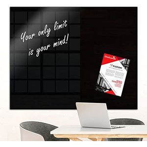 Design glazen magneetbord MIO - stijlvol glazen bord voor thuis en op kantoor - glazen bord beschrijfbaar en magnetisch - 65 x 100 cm zwart