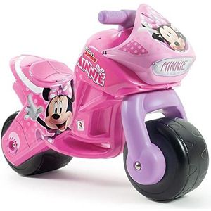 INJUSA - Twin Dessert Minnie Mouse loopmotor, voor kinderen +18 maanden, met permanente decoratie, brede plastic wielen en draaggreep voor ouders, roze kleur