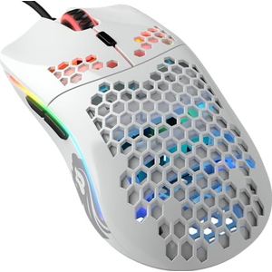 Glorious Gaming Model O- (kleine) compacte bedrade gamingmuis - 58g superlicht honingraatontwerp, RGB, Pixart 3360-sensor, ambidexter, Omron-schakelaars - glanzend wit