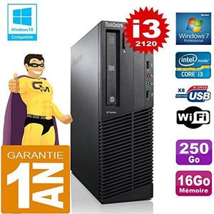 Lenovo PC M92p SFF Core I3-2120 RAM 16 GB harde schijf 250 GB DVD-brander WiFi W7 (gereviseerd)