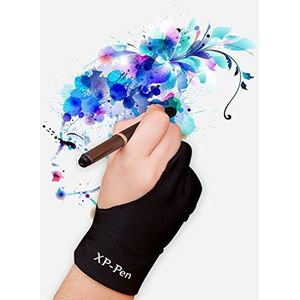 XP-PEN® Elastische Lycra Antifouling handschoen voor grafisch tablet/Pen Display/lichtkast (geschikt voor rechts en links) M zwart